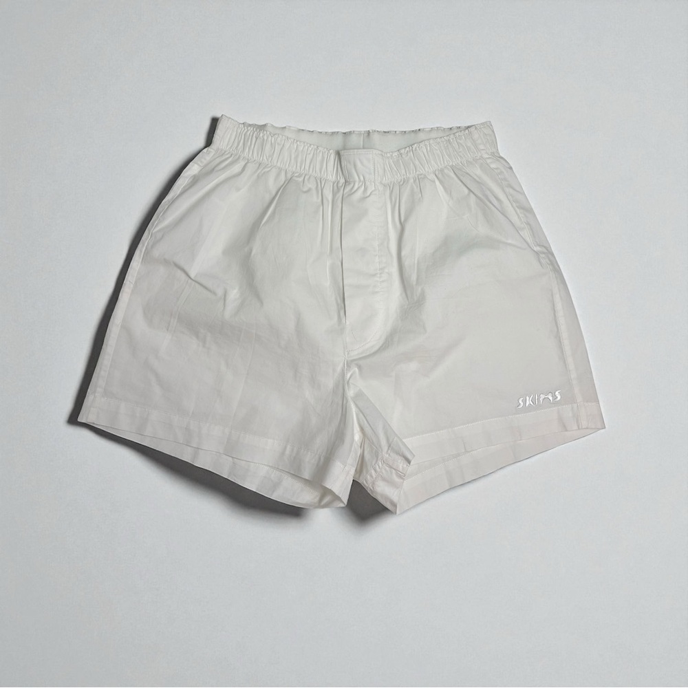 🩶 SKIMS Poplin Boxer Shorts | White (XXS)